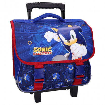 Cartable à roulettes SONIC 41cm 2 compartiments